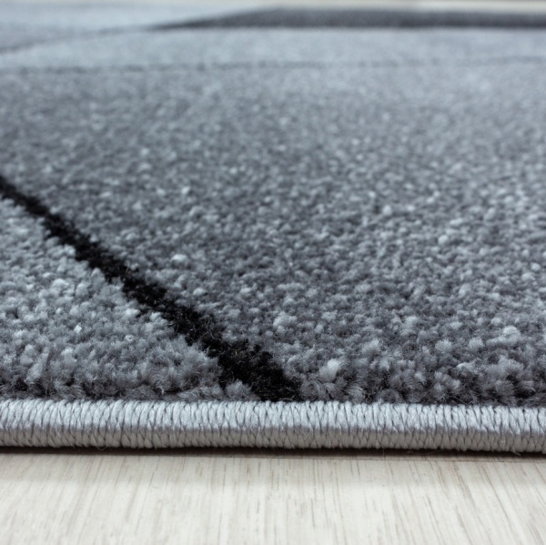 Wohnzimmer Teppich Modern Design Kurzflor Grau